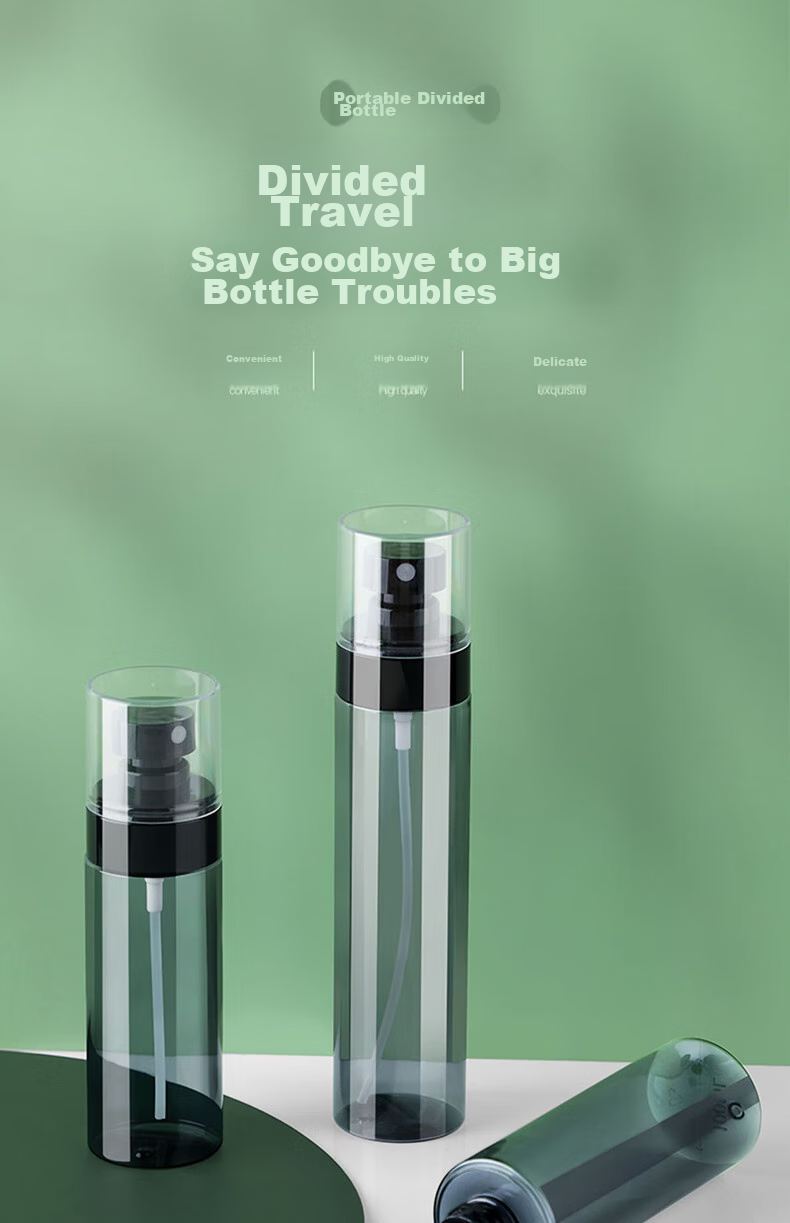 Jianyingshu 80ml Cool Gray Straight Round Spray Bottle, Travel Refillable Bottle, Toner Ultra-Fine Mist Facial Hydrating Small Spray Bottle 1