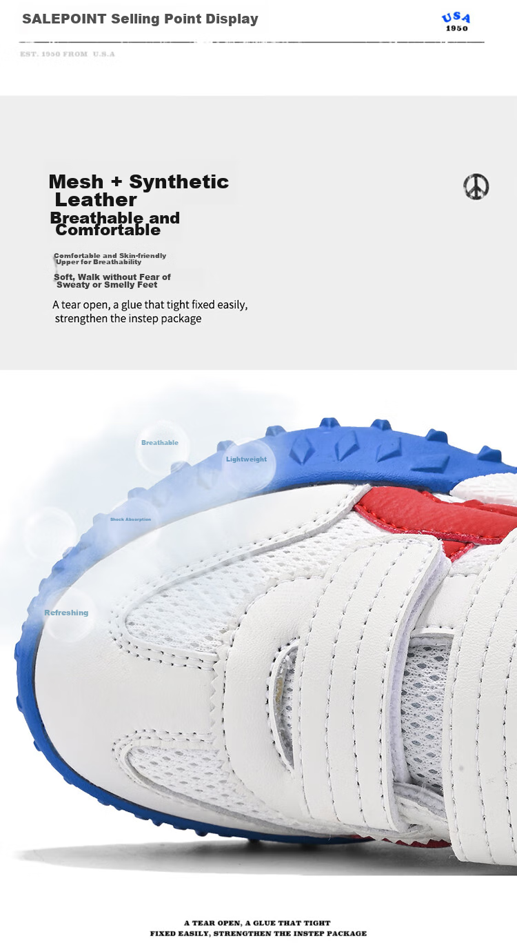 SNOOPY Children's Shoes, Kids' Sneakers, Boys And Girls Soft-Soled Running Shoes, Wear-Resistant Casual Shoes, 0020 White And Blue, Size 33 4