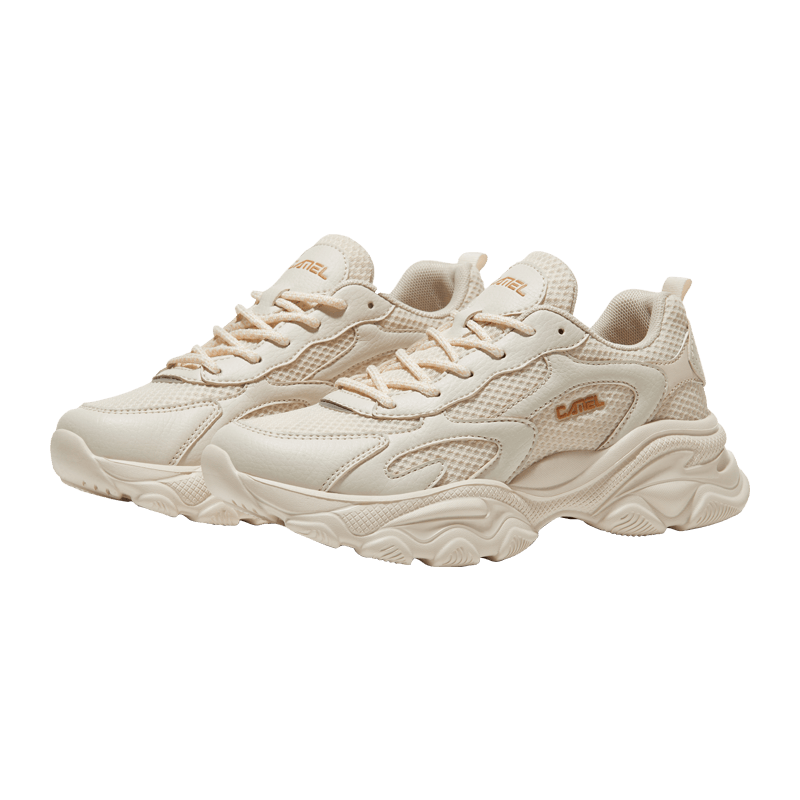CAMEL Women's New Retro Sneakers, Breathable Mesh Upper, Thick-Soled Platform, Casual Versatile Soft-Bottomed Shock-Absorbing Dad Shoes