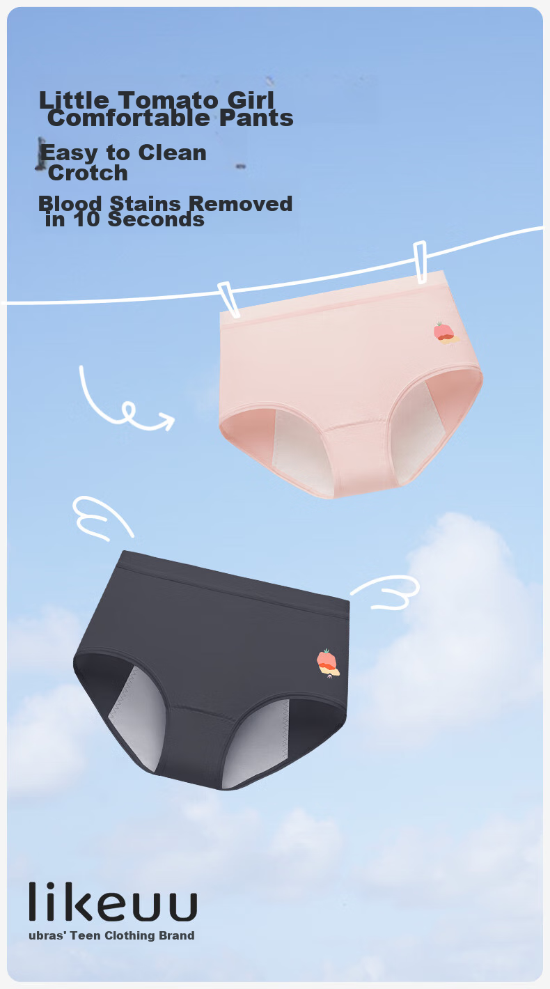 Like UU Girls' Developmental Safety Underwear Moisture-Wicking Antibacterial 5A Period Leak-Proof Comfort Panties 1