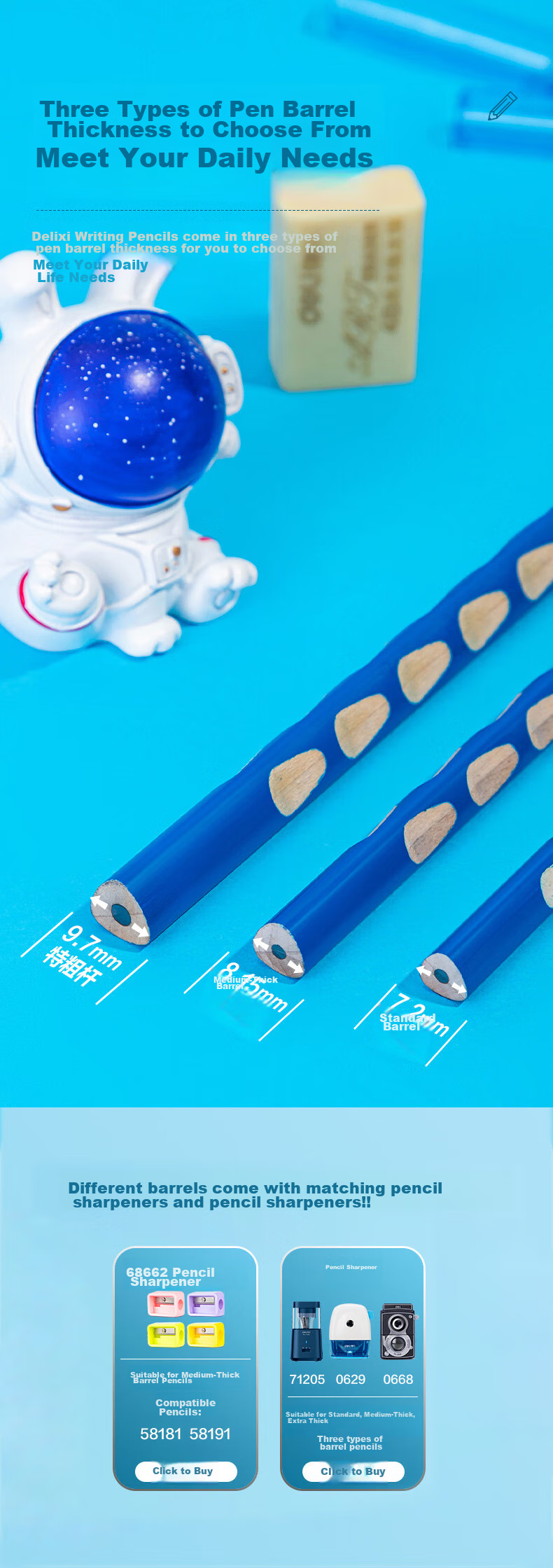 Deli Perforated Pencils, 30 Pieces, 2B Lead, Triangular Shaft, Easy Grip, Children's Posture-Correcting Pencils, Student Writing Practice Pencils, 58185 School Supplies for Students 1