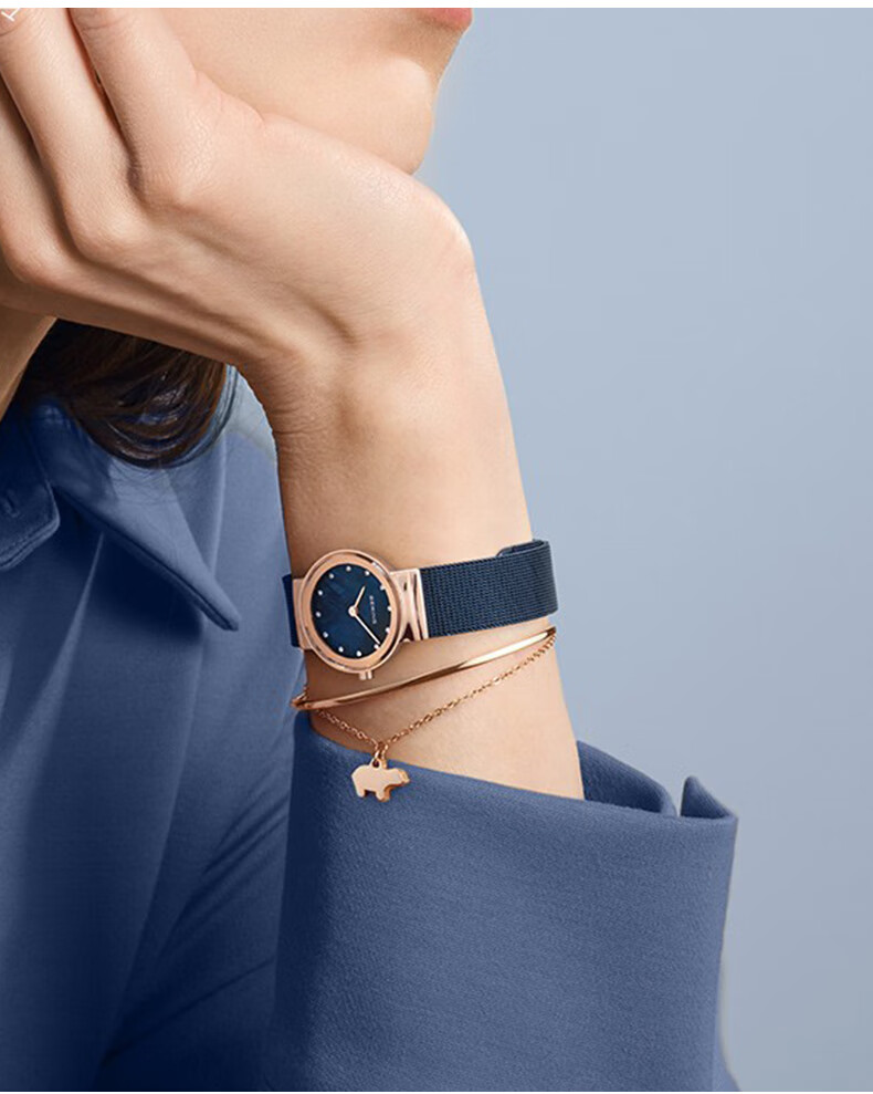 bering 白令(bering)手表时尚珍珠母贝小表盘女表防水生日礼物 10126