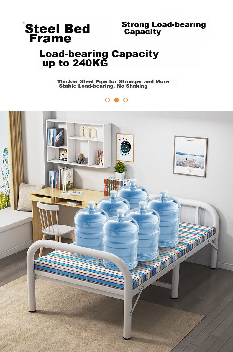 Quanpinwu Folding Bed, Single Bed, Nap Bed, Simple Portable Bed for Rental Apartments, Hospital And Home Use, Accompanying Bed, Camp Bed 3