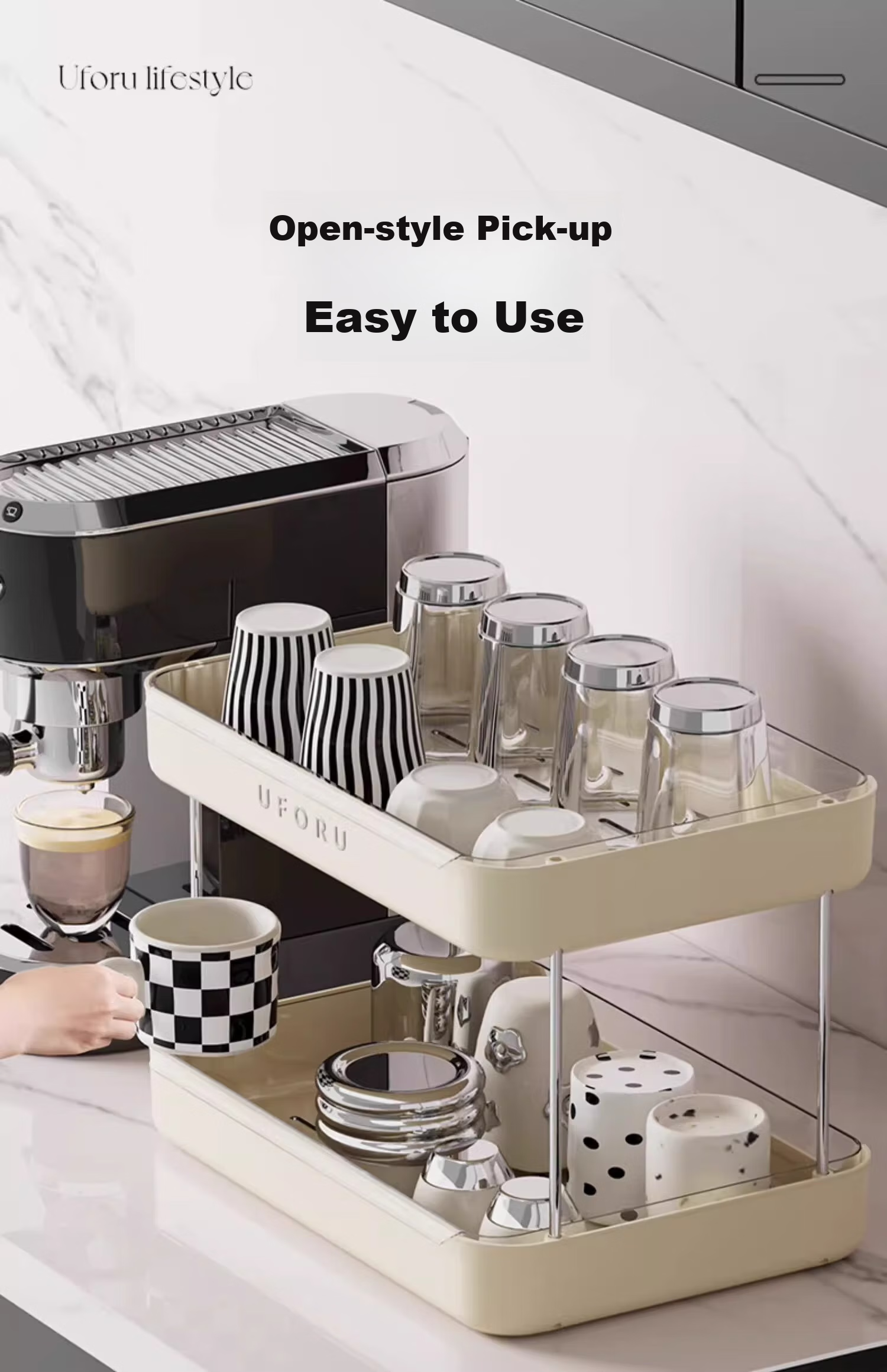 Jiadu Cup Storage Rack, Desktop Holder for Water Cups And Teacups, Dining Table Tray, Light Luxury Home Use, Double-Layer Draining Cup Rack 9