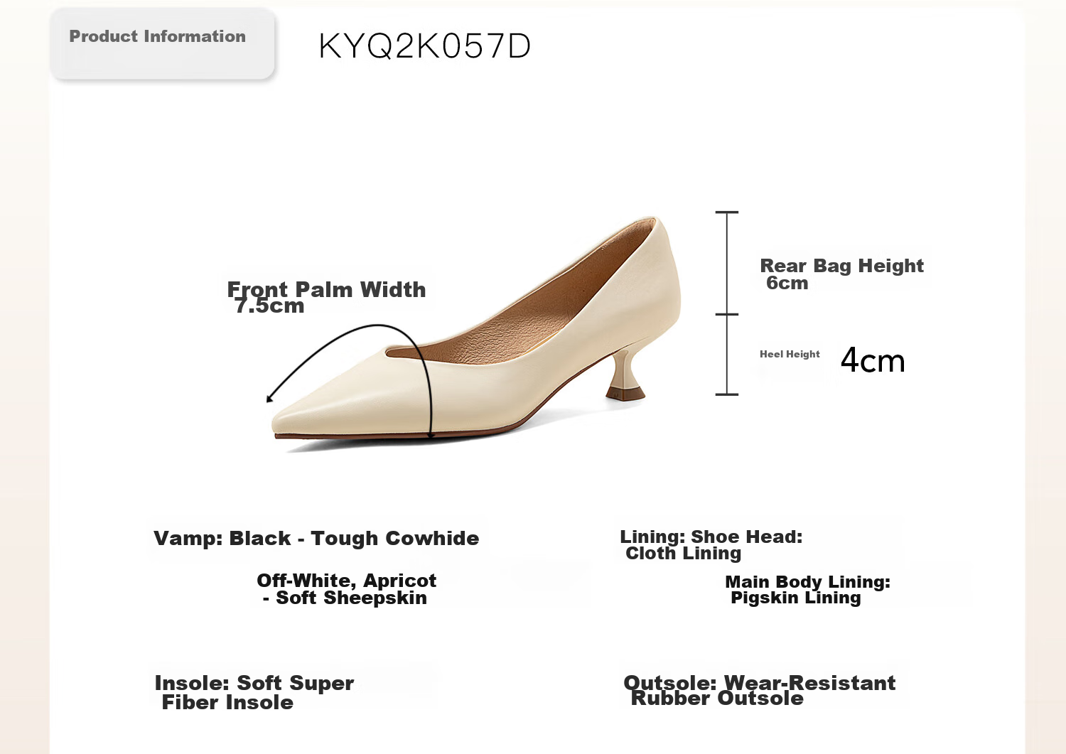 COMELY Elegant High Heels for Women, Spring And Summer New Black Commuter Ladies Genuine Leather Pumps, Versatile And Comfortable, Apricot Color, Size 39 5