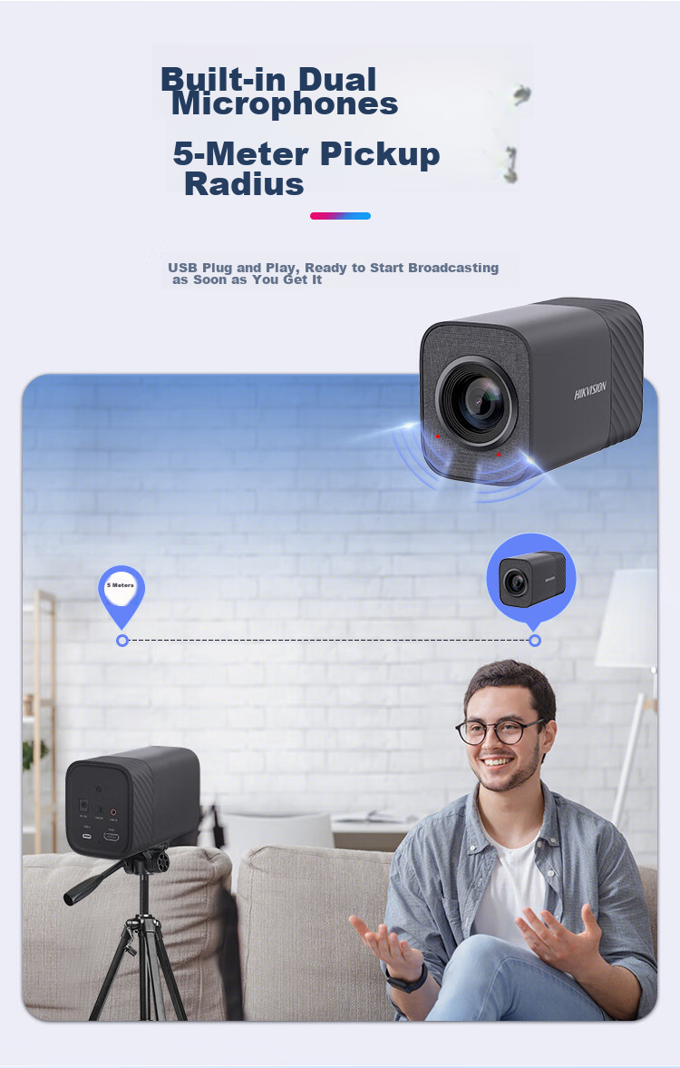 HIKVISION Live Streaming Camera, 4K Ultra HD Camera with 8x Zoom, Vertical Screen, Network Entertainment, Anchor Douyin Beauty Live Streaming And E-Commerce Equipment U168R 6