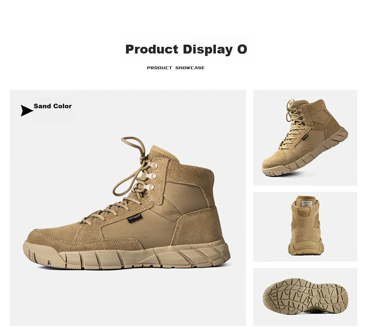 Free Soldier Mid-Top Hiking Boots for Men And Women, Outdoor Wear-Resistant Non-Slip Trekking Climbing Sandproof Breathable Desert Boots, Sand Color, Size 40 17