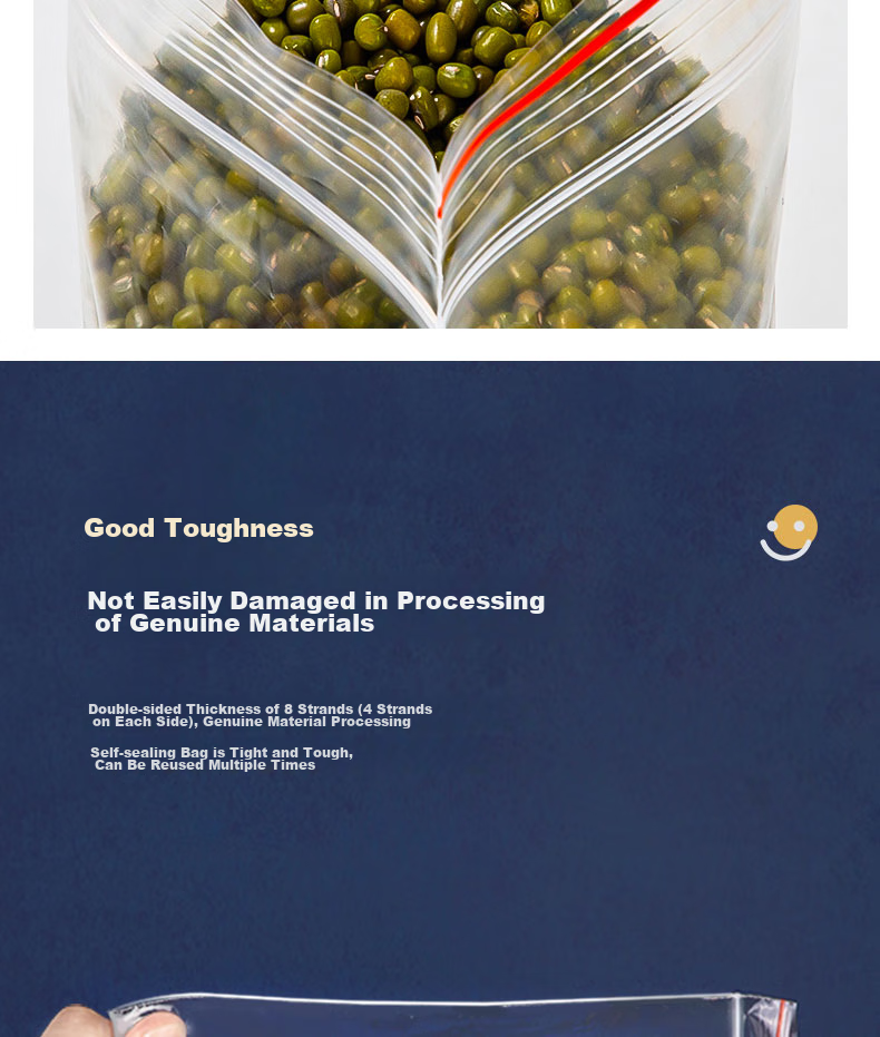 Deli Food Storage Bags, Size 3, 9.5*7cm, Waterproof, Dustproof, Fresh-Keeping, PE Transparent, 100 Pieces Transparent, 3022 4