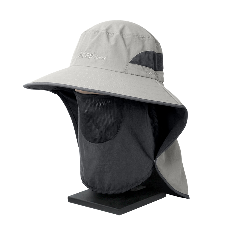 JEEP Unisex Four-Season Sun Hat Casual Outdoor Breathable Bucket Hat Neck and Face Protection Sun Cap A0251
