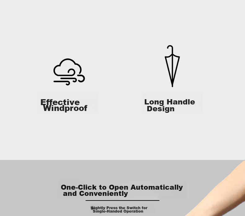 Tiantangshan Windproof Double Umbrella, Long Handle, 10 Ribs, Extra Large Size, Semi-Automatic Straight Pole, Suitable for Both Sun And Rain, Business Umbrella, Sky Gray Color 4