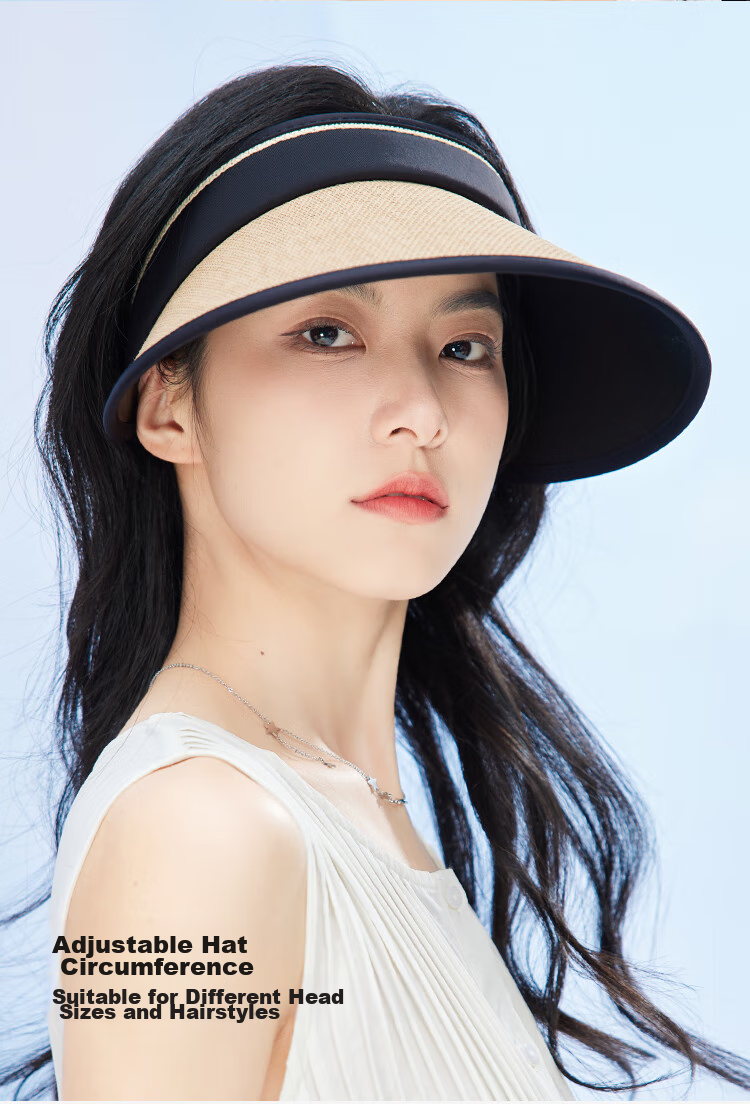 JIUMU Sun Protection Hat for Women, Sun Visor Cap, Sunhat, Open Top Hat, Straw Hat, Cool Hat, Summer Outdoor Face-Covering UV Protection Hat for Wome 5