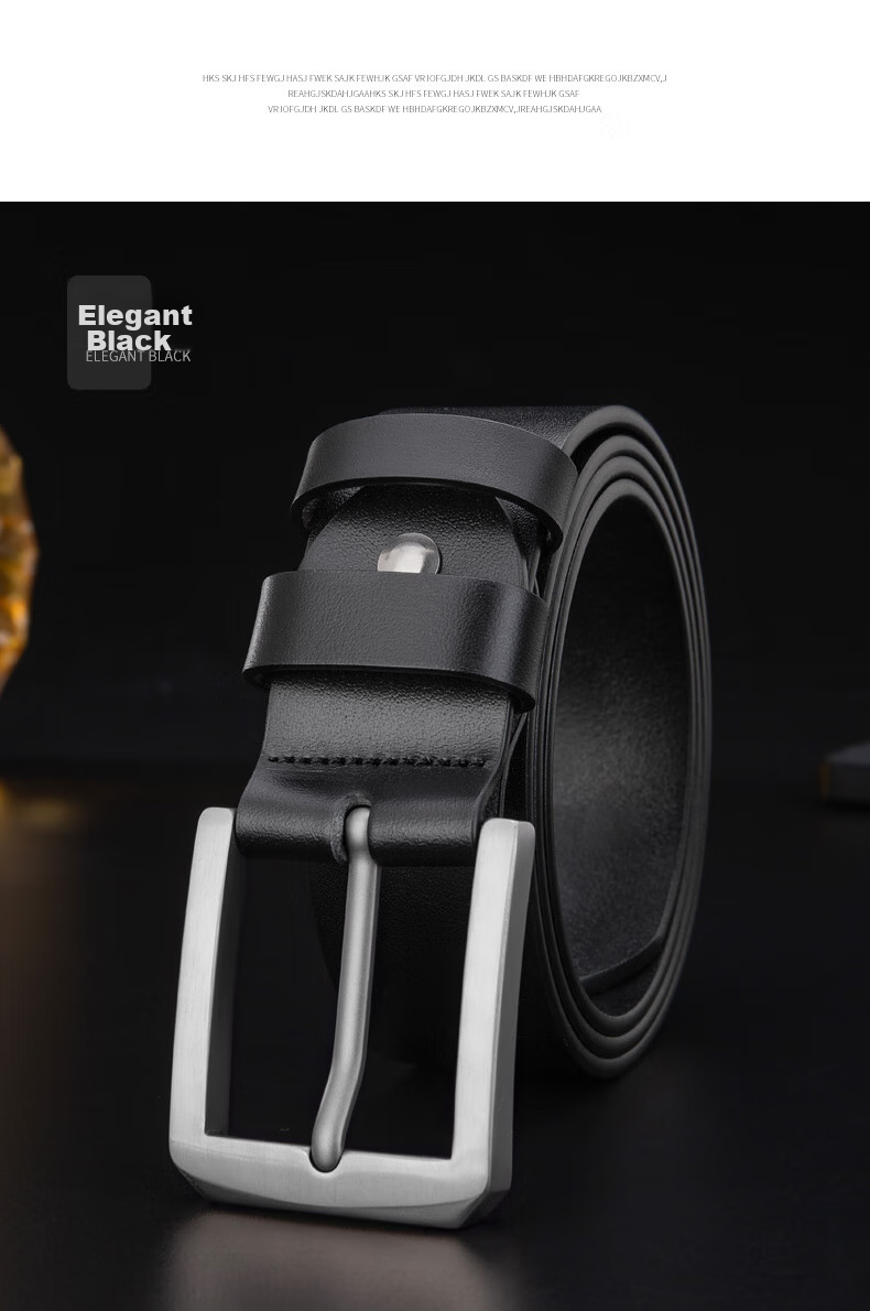 Cattlesboss Titanium Buckle Belt for Men, Luxury Top-Grain Leather Belt, Birthday Gift Box for Men, 3187, Deep Brown, 110cm 18