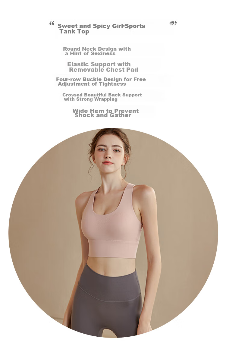 XUEXIMAN Sports Bra, Yoga Bra, No Need to Wear Bra, High-Intensity Shock-Absorbing, Push-Up, Professional Pilates, Suitable for Outdoor Wear, Women's Vest 2