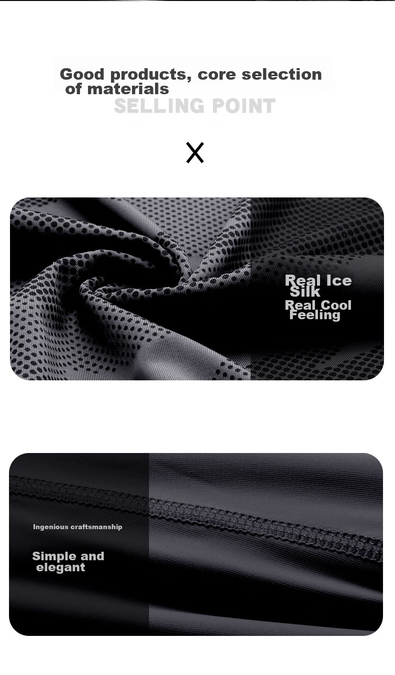 Zhanshuniao Wide-Elbow Ice Silk Sun Protection Arm Sleeves for Men, Plus Size, UV Protection Arm Covers, Cycling Arm Guards 14