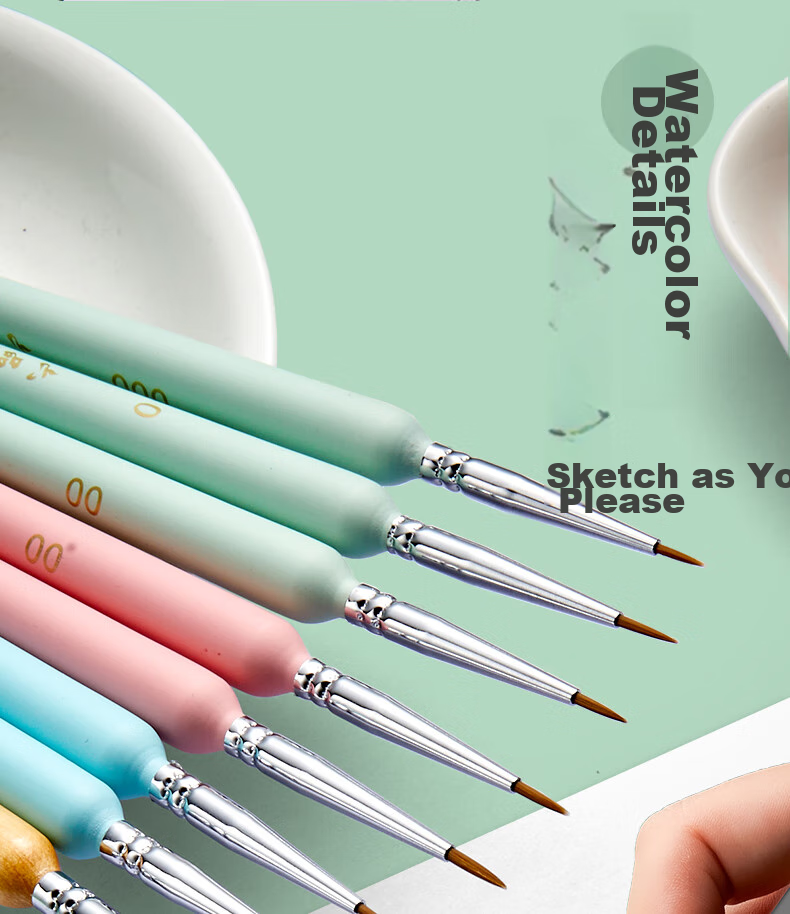 [Lowest Price Online, Real Bargain Live Stream] Liupintang Wolf Hair Ultra-Fine Line Drawing Pen Set with Soft Tip for Painting Acrylic Oil Chinese Watercolor Gouache Calligraphy Brush Fine Line Art Supplies for Students' Detailed Work And Outline Drawing, Black, 10 Pieces 10