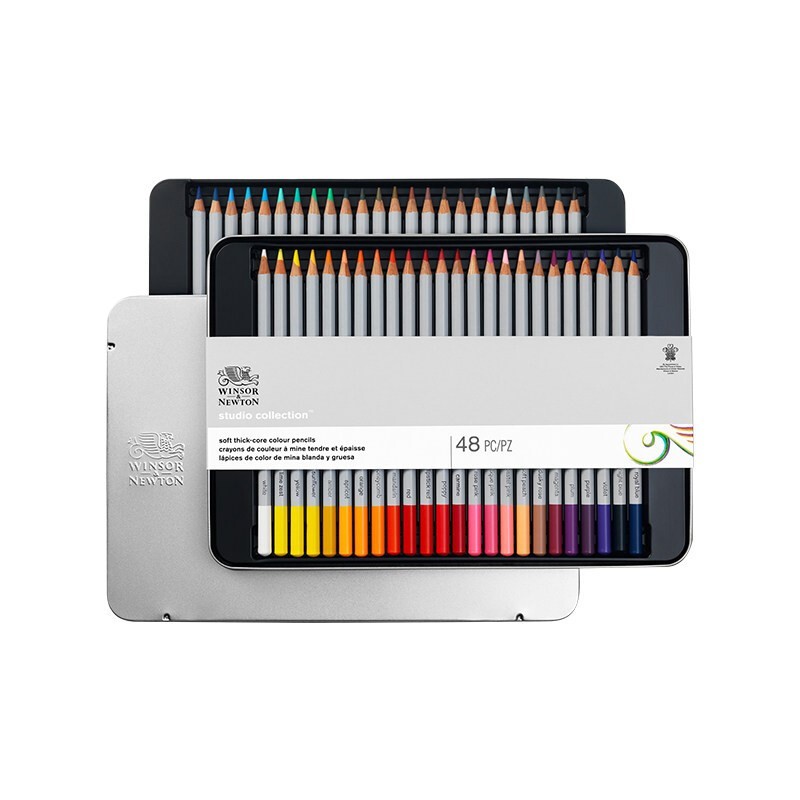 WINSOR&NEWTON [Froed Brand] Colored Pencils for Doodling, Coloring, Sketching, Professional Hand-Drawn Art, Colored Drawing, Sketching, Oil-Based Colored Pencils, 48 Pieces Colored Pencil Set