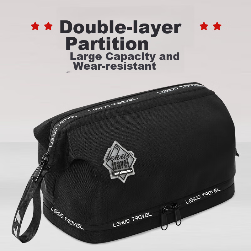 Lehuolvxing Men's Toiletry Bag, Large Capacity Wash Bag for Business Trips, Portable Wash Bag for Travel, Waterproof Toiletry Organizer