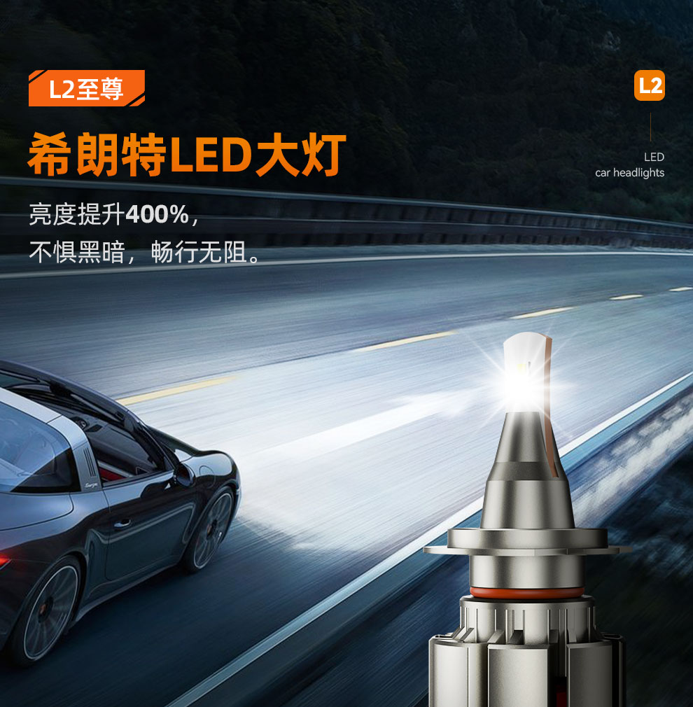 希朗特汽车led大灯9006hb4车灯led远光灯近光灯汽车泡无损安装6500k