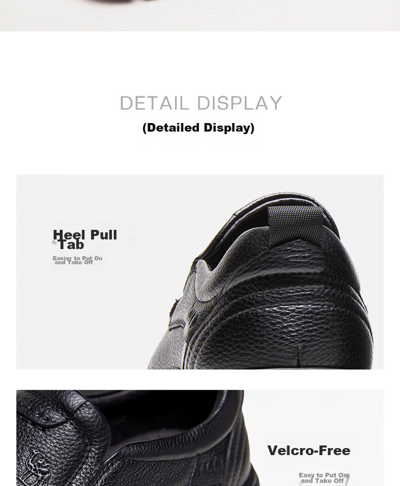 CAMEL Leather Comfortable Work Casual Dad Classic Business Shoes for Men, G14A211653, Black, Size 38 12