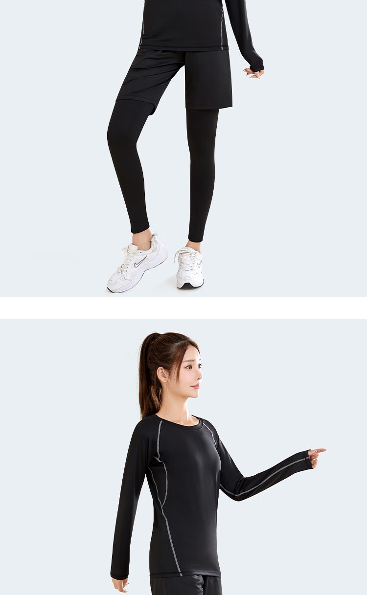 Fandimu Women's Three-Piece Sports Set, Yoga Outfit, Tight-Fitting Leggings, Fitness Training Running Hiking Weight Loss Slimming Equipment 12