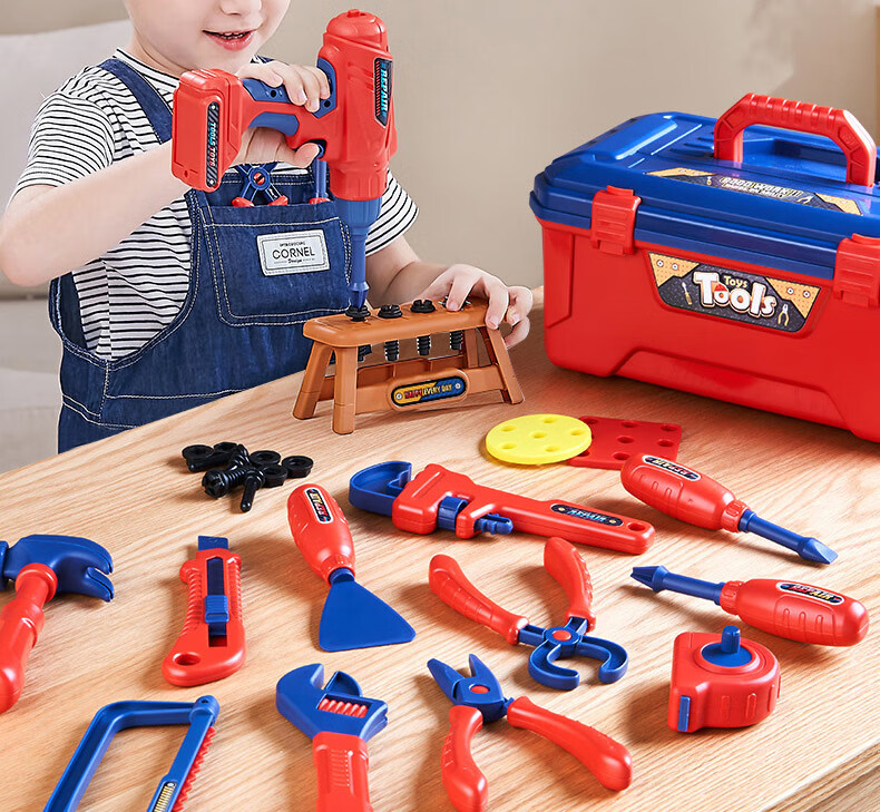 Babamama Children's Electric Screwdriver Toy for Boys, Power Drill Disassembly And Assembly Kit, Repair Tool Box, New Year Gift 1