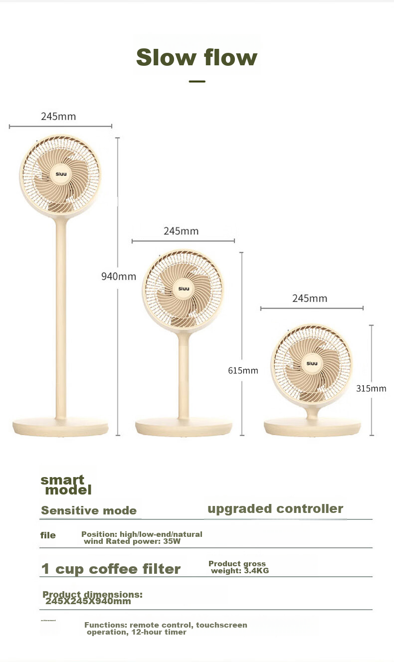 Xiyou Air Circulation Fan High Airflow Oscillating Remote Control Electric Fan Home Desktop Powerful Floor Standing Ventilation Fan Ultra Quiet Bedroom Dormitory Energy-Saving Cooling Small Fan 23