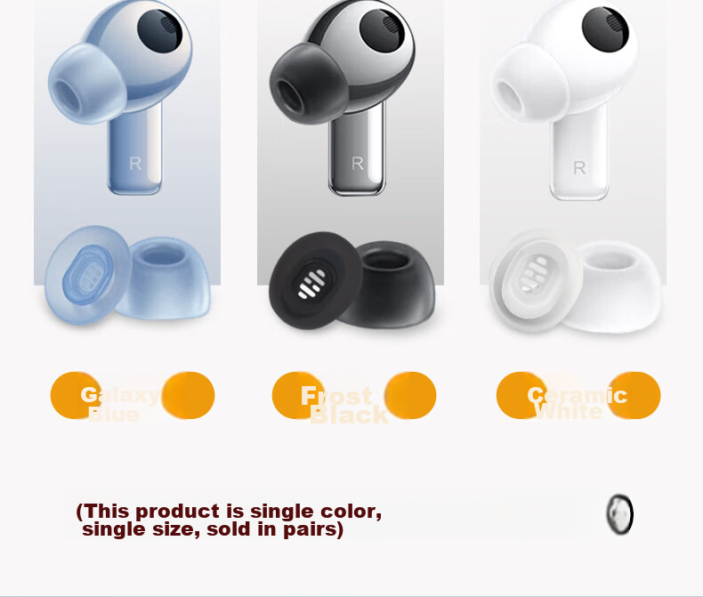 Masentek Earphone Tips, Compatible with Huawei FreeBuds Pro 2/3/4/7i Bluetooth, Replacement Soft Silicone Tips for HUAWEI, Sports Anti-Slip, Blue Medium Size, 1 Pair 5