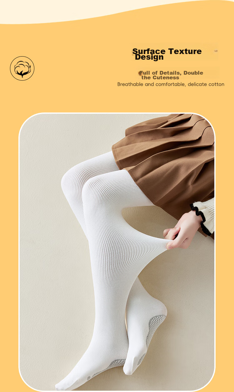 LangSha Children's Socks, Girls' Spring And Autumn Leggings, Thin Fleece Pantyhose for Older Children, Versatile Non-Slip Dance Socks for Girls 4