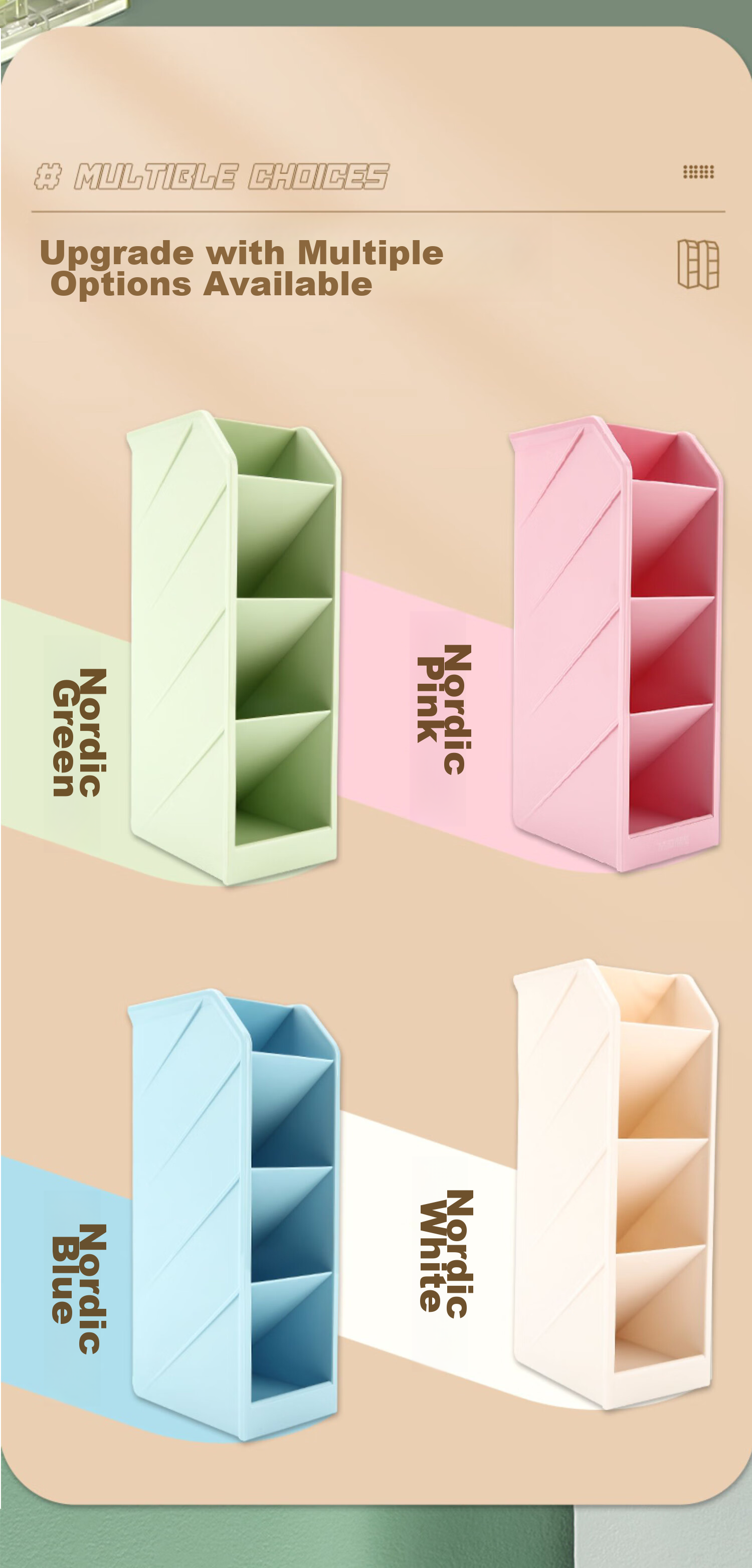 M&G [Hot Product] Stationery Slanted Pen Holder, Student Office Supplies Desktop Storage Box, Beige Single Pack ABT98476 2