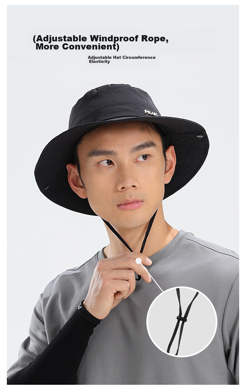 Pike Fishing Hat for Men And Women, Summer Lightweight Large Size Sun Protection Face-Covering Wide Brim Hat, Dark Gray 8