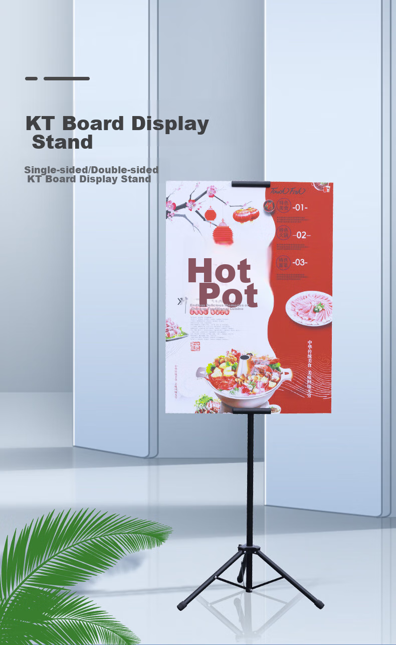 Touch Fish Adjustable Triangular Display Stand KT Board Advertising Poster Stand Wedding Photo Roll-Up Banner Hanging Picture Stand Standard Triangular Exhibition Stand 1