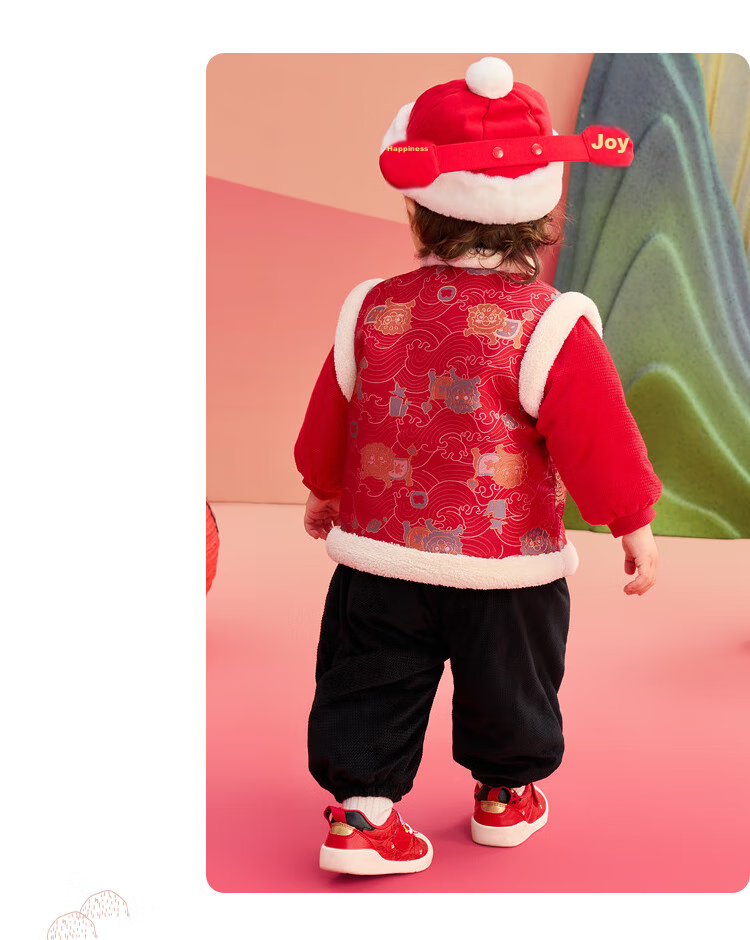 BALABALA Children's Clothing, Baby Outfit Set, Infant's First Birthday Dress, New Year Season Visiting Clothes, 209125104201 16