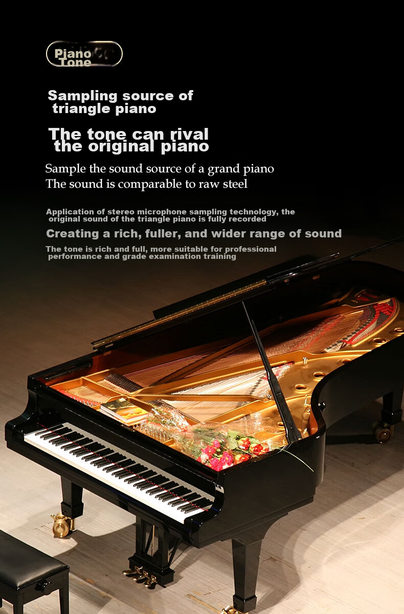 Terence Roll-Up Piano, 88 Keys, Foldable Electronic Piano, Portable, for Adults And Children, Performance Keyboard 6