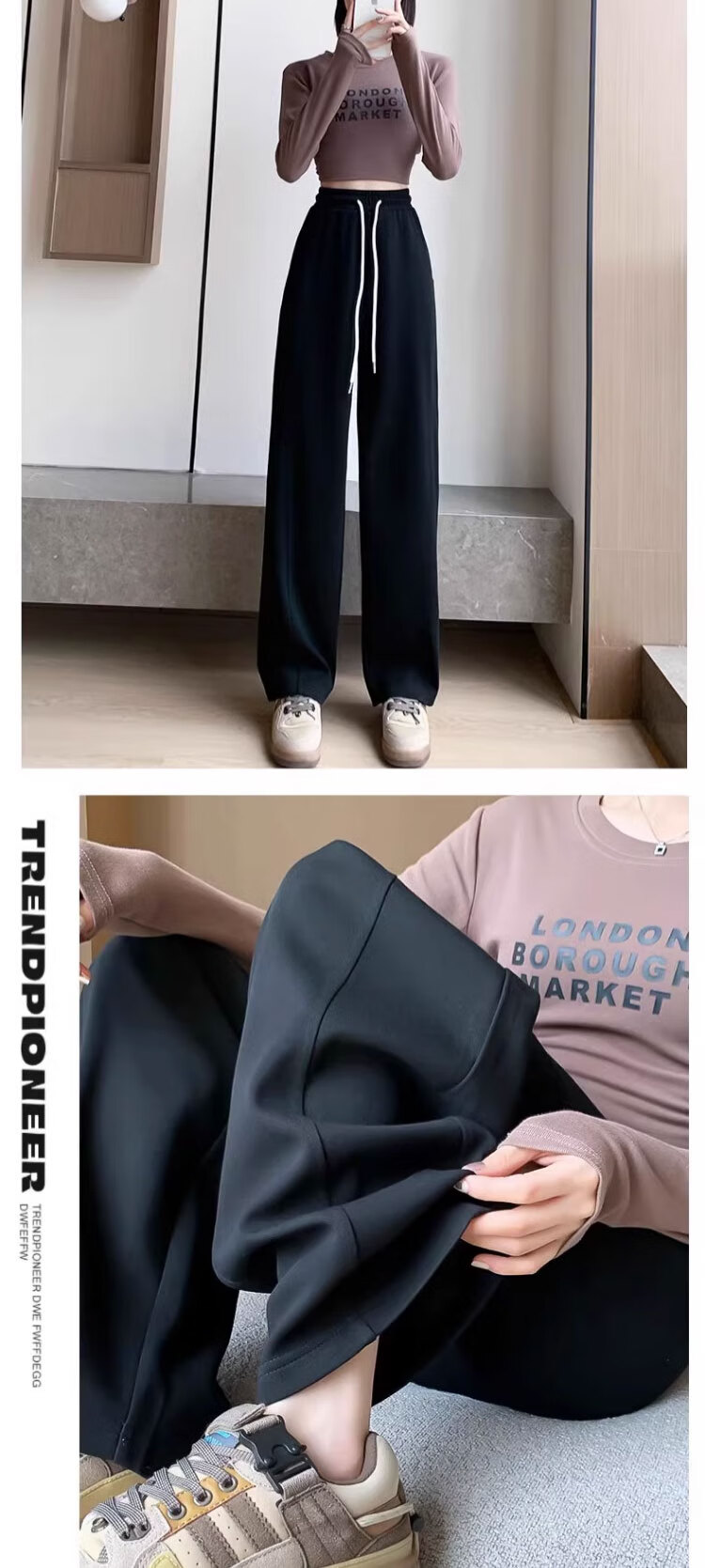 Jeanswest Women's Casual Flared Dress Pants Black L Spring Summer Office Formal Trousers 5