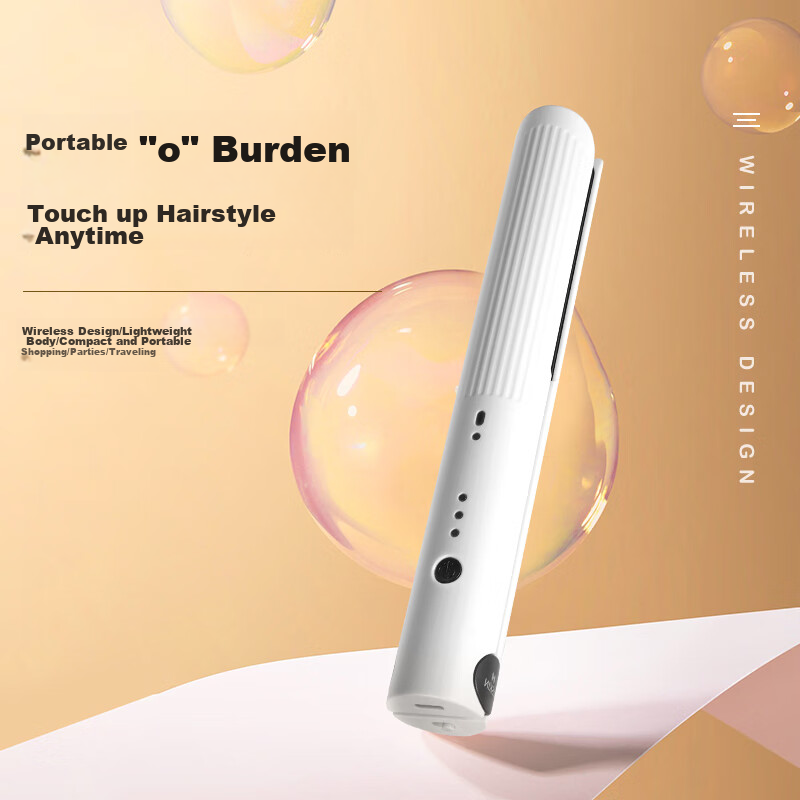 Jindao Straight Hair Iron, Wireless Charging Clip, Curling Iron, High Crown Curl And Straight Dual-Use, for Men And Women, Small Ironing Board, Straight Hair Electric Iron, KD386 White Portable, National Day Gift, Birthday Present