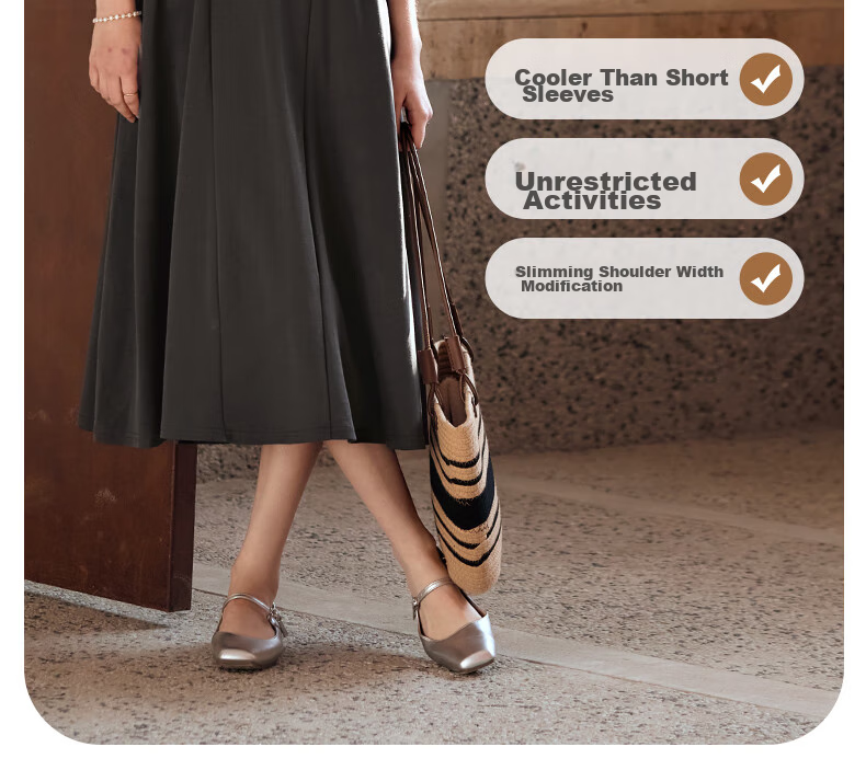 Olrain French-Style Elegant V-Neck Dark Gray Dress for Women, Summer Waist-Cinching A-Line Hem Audrey Hepburn Style, Dark Gray, Size L 12