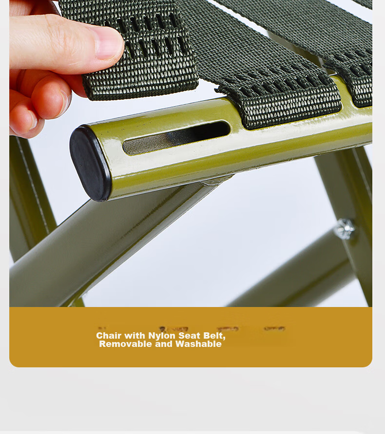 Grsaed Outdoor Folding Stool, Thickened Portable Small Stool, Fishing Chair, Bench, Travel Folding Chair, Army Gree 7