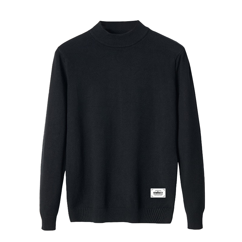 Warrior Sweater for Men, Autumn And Winter Semi-Turtleneck Knit Pullover, Warm Fleece-Lined Base Layer, Men's Knitwear And Clothing