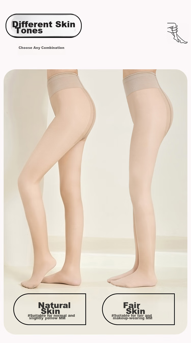 LangSha Light-Legged Bare-Feel Device for Women, Autumn And Winter Base Layer Pants, Thickened Fleece-Lined, Natural Skin-Tightening, Seamless White Skin, Thickened Fleece 11