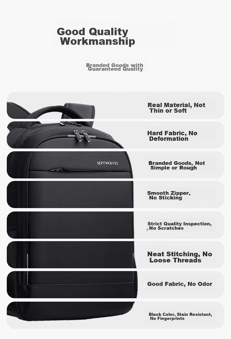 SEPTWOLVES Backpack Schoolbag Shoulder Bag for Men Laptop Bag Travel Business Large Capacity Notebook for Middle And High School Students 15.6 Inch 2