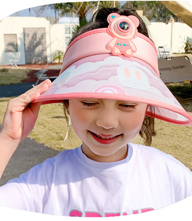 GLO-STORY Solar Fan Hat, Children's Sun Protection Cap, Outdoor Beach UV-Resistant Sun Hat 28
