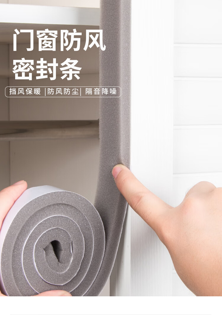 Qinghua Door And Window Gap Sealing Strip, Soundproofing Strip, Windproof And Draft-Proofing Insulation Filler, Silicone E-Type Brown, 6 Meters 1