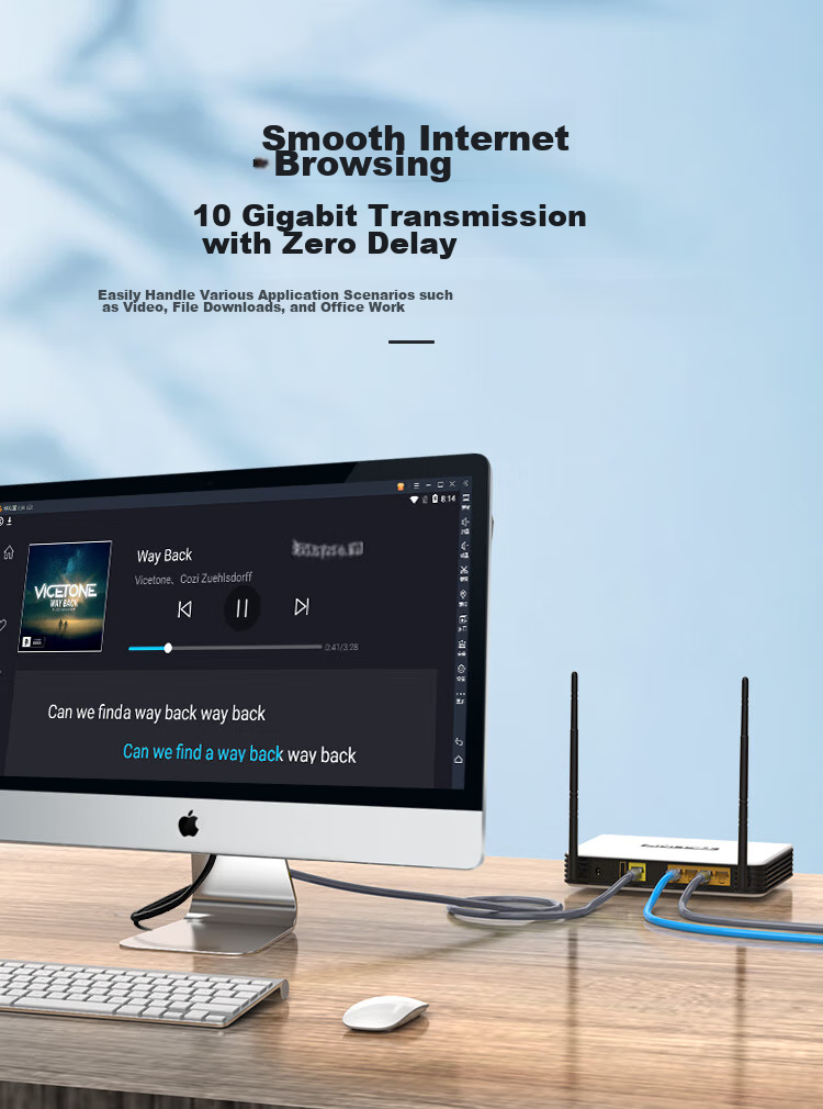 CHOOSEAL (CHOSEAL) Cat8 10G Double-Shielded Engineering-Grade E-Sports Level 0.64mm CAT8 High-Speed Network Cable, 40G Pure Copper Core POE Power Supply Home Security Box Cable, 50 Meters, QS2680A 8
