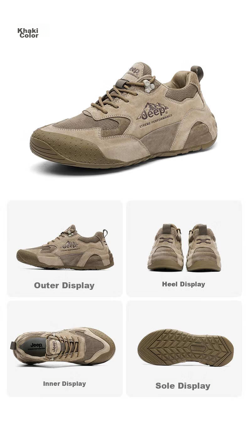 JEEP Hiking Shoes for Men, Outdoor Sports Running Shoes, Breathable Low-Top Casual Men's Shoes, Non-Slip Wear-Resistant Shock-Absorbing Mountaineering Shoes 2090 12