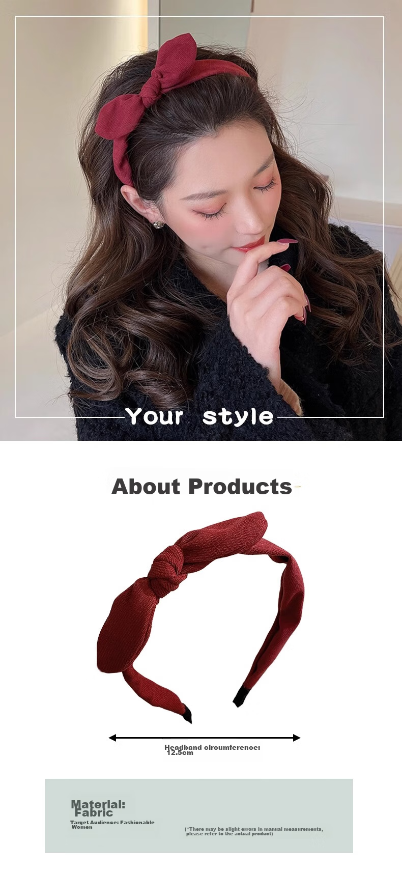 Xiangwan Hairband, Cute And Elegant Bow Headband for Women, Versatile Hair Accessory, Outdoor Hair Clip, Hair Band, Birthday Gift for Girls 1