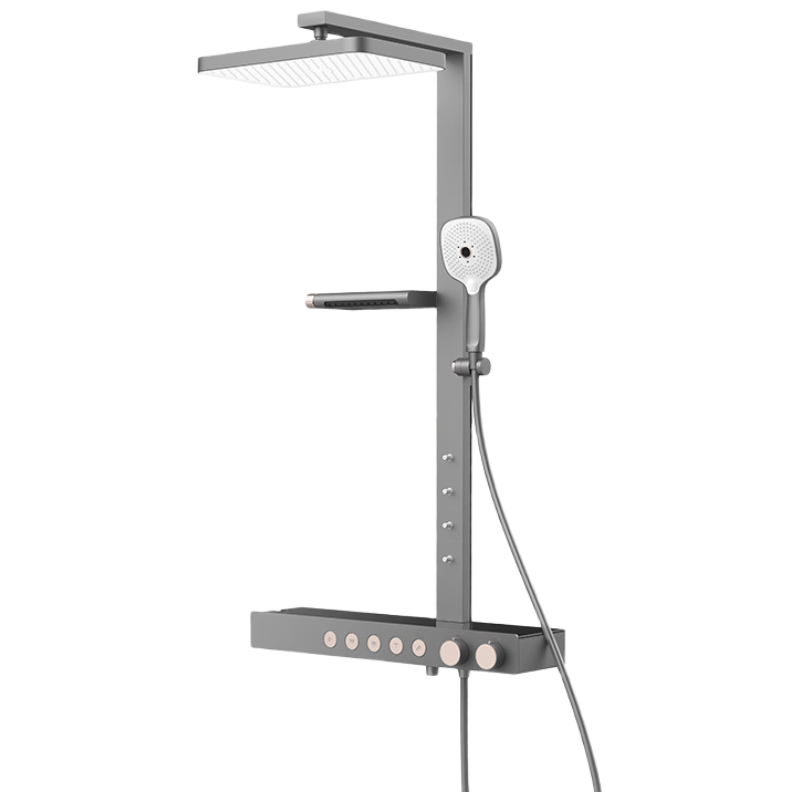 Honeywell Platinum Gold Constant Temperature Shower Head Set with Bathroom Oxygen Bubble Smart Shower Handheld Large Storage Platform GP5