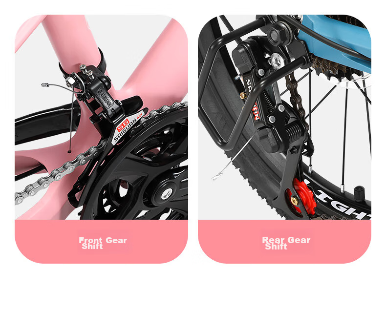 FOREVER Girls' Model, 22-Inch, 24-Speed, Magnesium Alloy Mountain Bike, for Female Teenagers, Students And Children, Pink 13