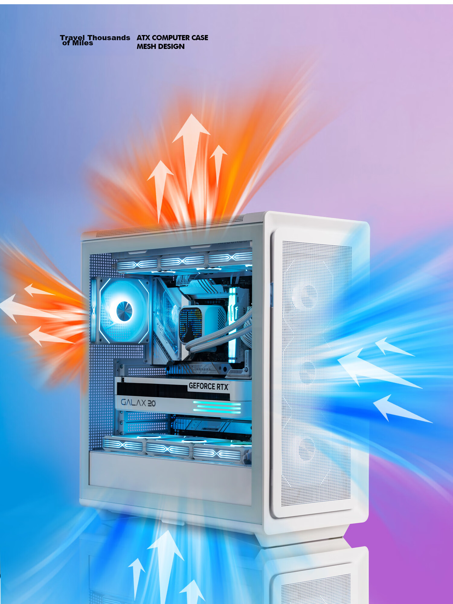 Aigo Fuyao Qianli No.1 White MESH Mesh Desktop Computer Case, Supports 360mm Water Cooling, ATX Motherboard, Airflow Chassis, Six-Sided Mesh Ventilation for Heat Dissipatio 19