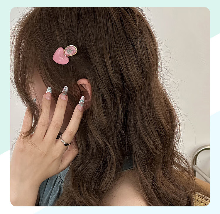 CHIMERA 2-Pack Heart Edge Hair Clips Bangs Side Hairpin Duckbill Clip Hair Accessories 6.1 Children's Day Gift 4