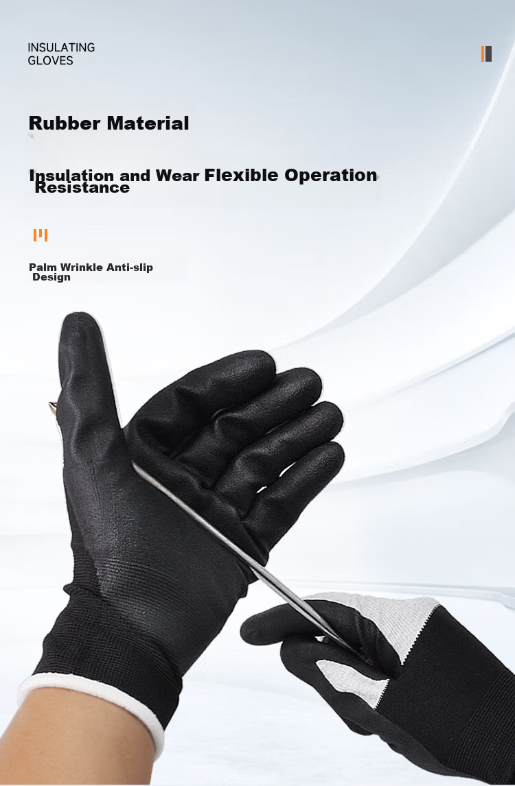 Ams Insulation Gloves, Low-Voltage 400V Electrical Work Anti-Leakage, Anti-Induction, Anti-Electric Shock Specialized, 1 Pair AMS502 3